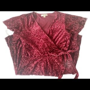 Red Velvet Wrap Dress